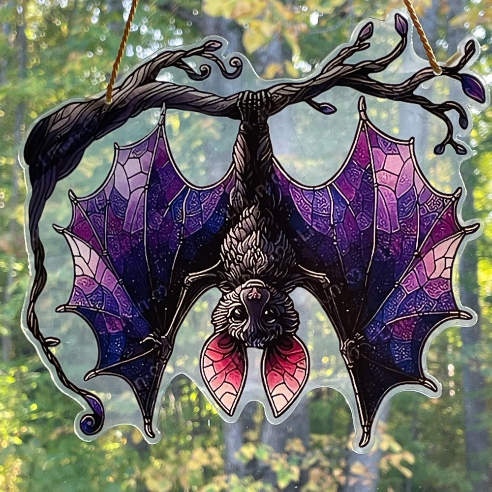 Suncatcher Acrylic Halloween Bat Decorative Party Gift Gothic Home Decor